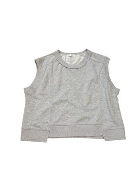 Sleeveless  Sweatshirt Heather Gray Women’s Large Crop Top by LILY MAYS NWOT